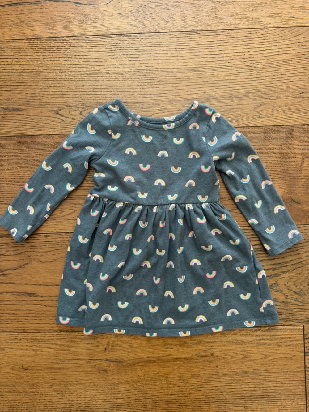 Cat & Jack Charcoal Rainbow Print Dress